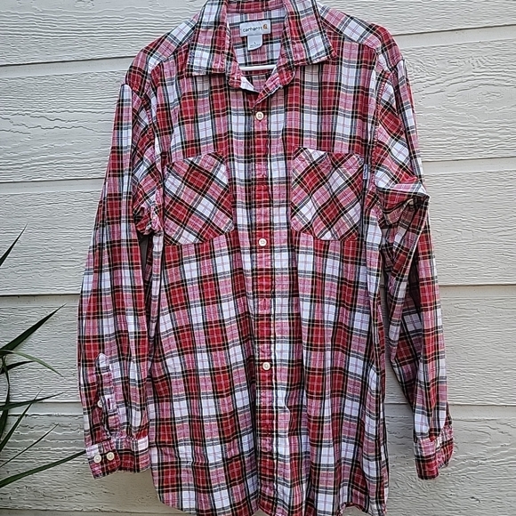 Carhartt Men's button down shirt long sleeve size L 100% cotton - Picture 10 of 12